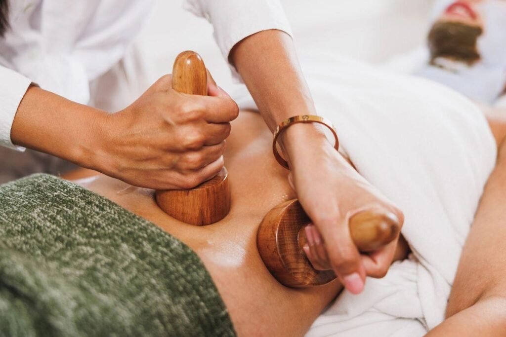 Maderoterapia abdomen con aceites