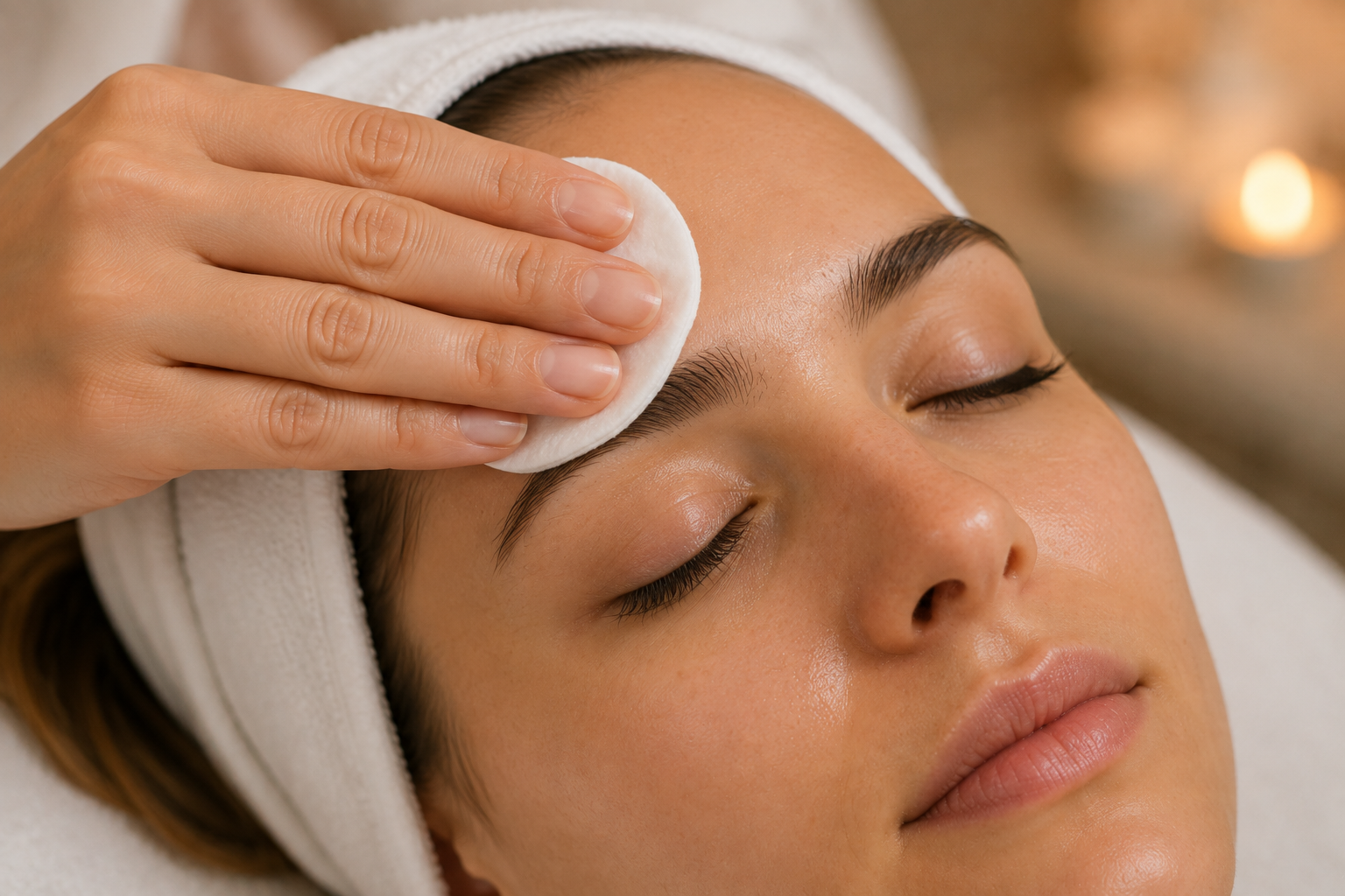 Higiene Facial Desmaquillado con disco de algodón